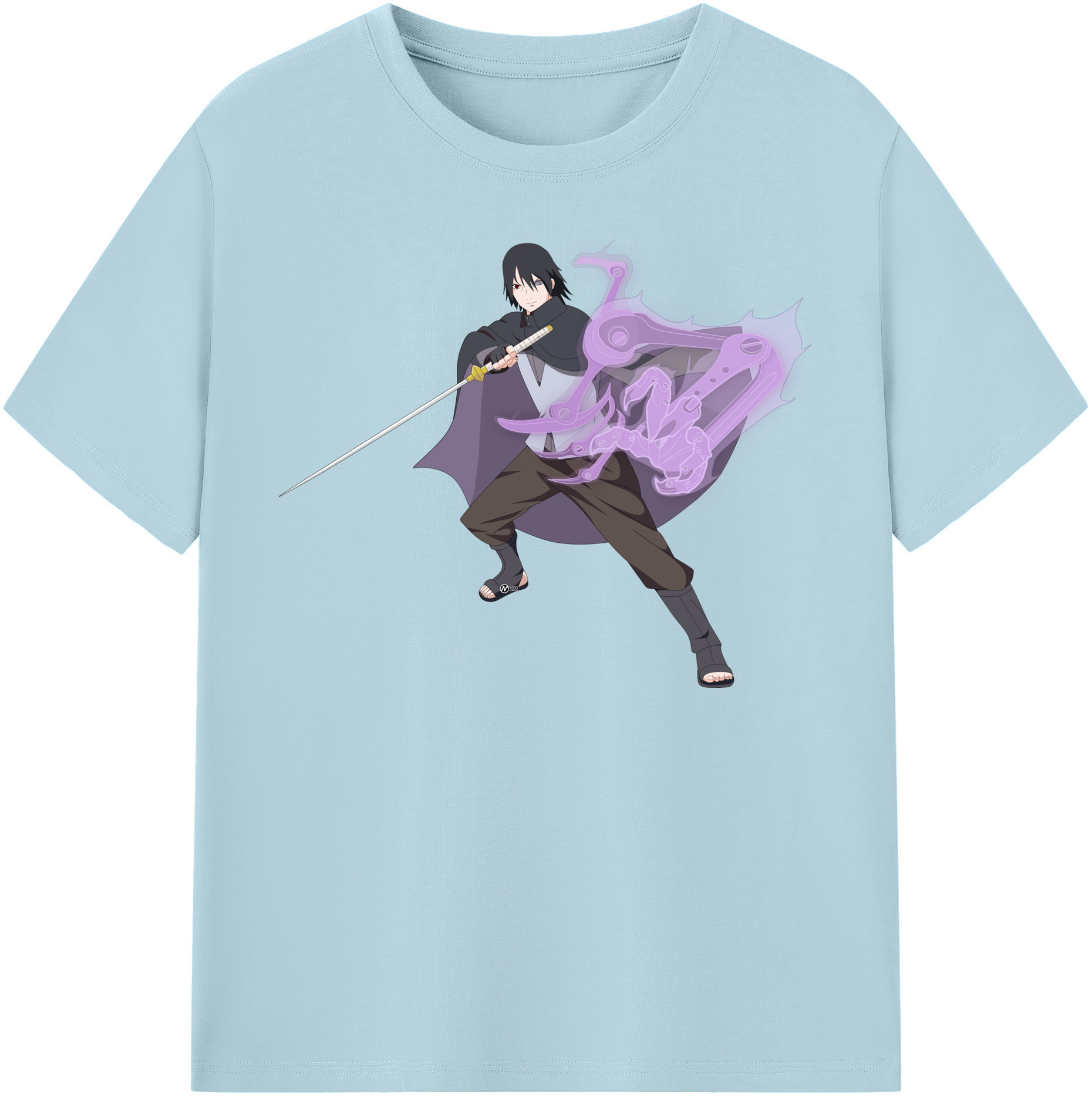 （画像用） NARUTO -ナルト- うちは サスケ Uchiha Sasuke 綿100％半袖Tシャツ（フロントプリント）